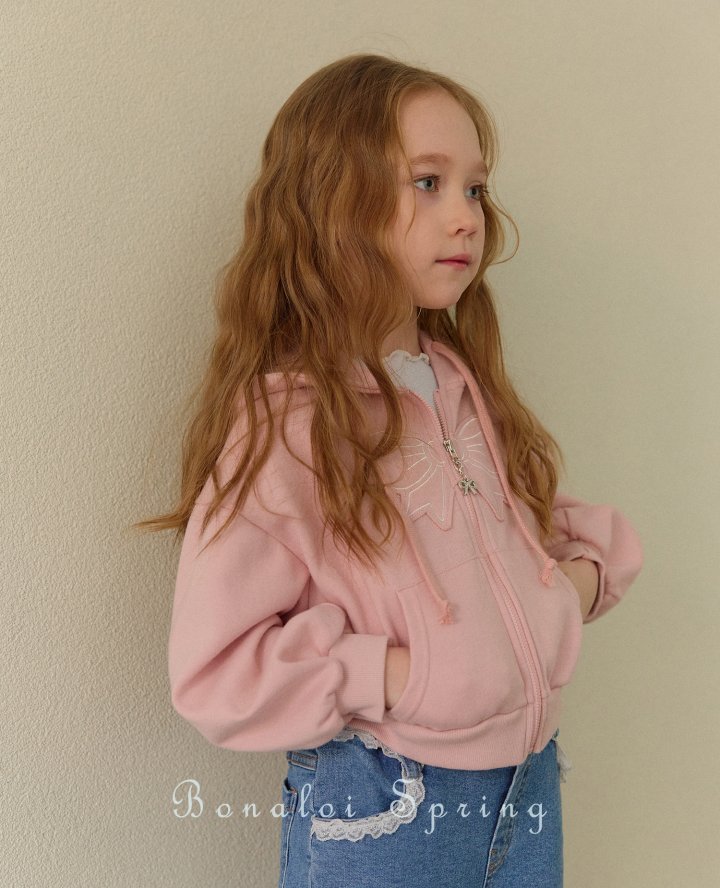 Bonaloi - Korean Children Fashion - #kidsshorts - Big Ribbon Hooded Jumper - 7