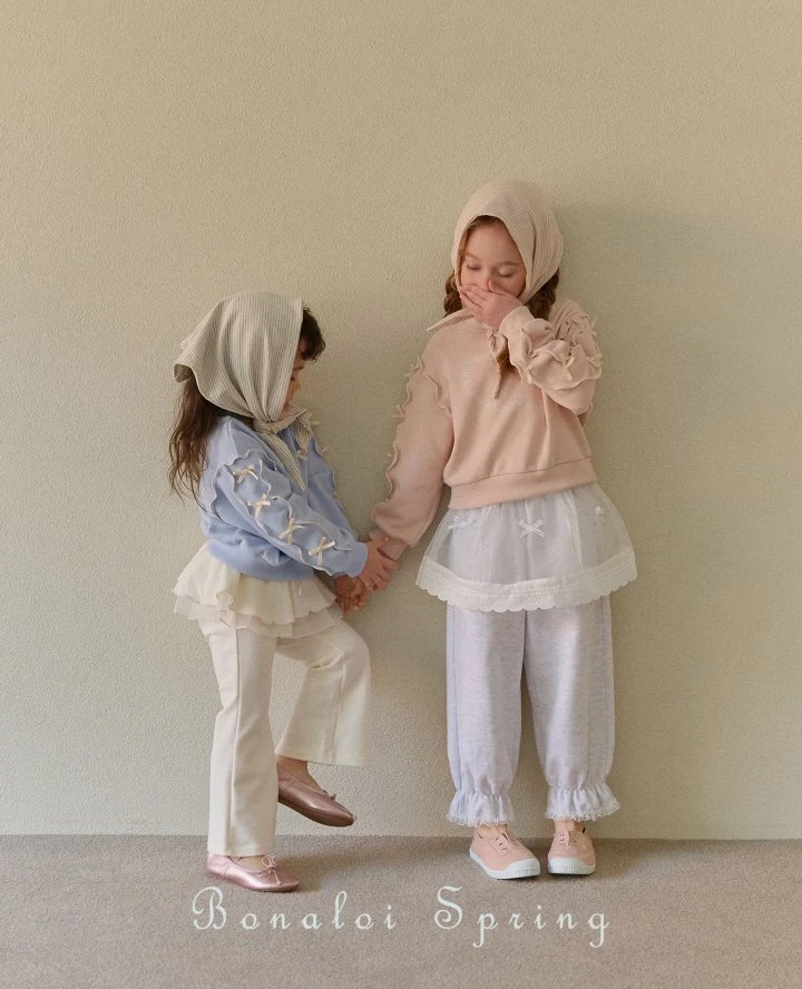 Bonaloi - Korean Children Fashion - #kidsstore - Soft Ribbon Sweatshirts - 10