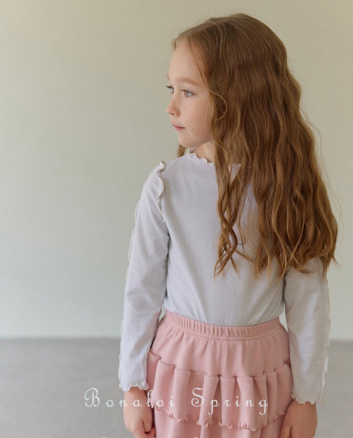 Bonaloi - Korean Children Fashion - #kidsstore - Bombom Floral Lace Interlock Tee - 6