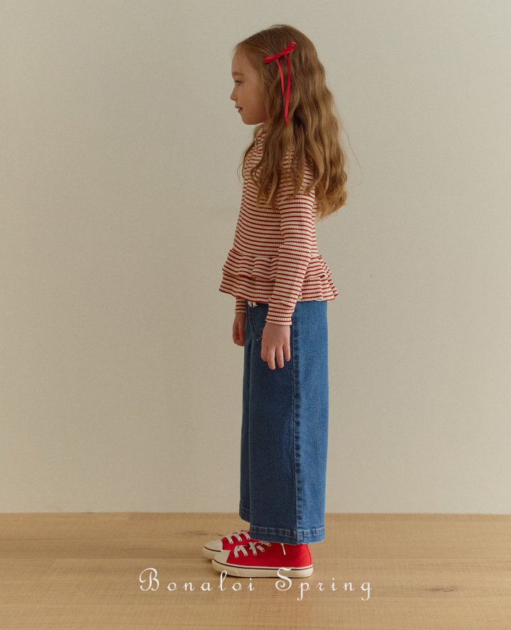Bonaloi - Korean Children Fashion - #kidsstore - Stripe Rib Jumper - 9