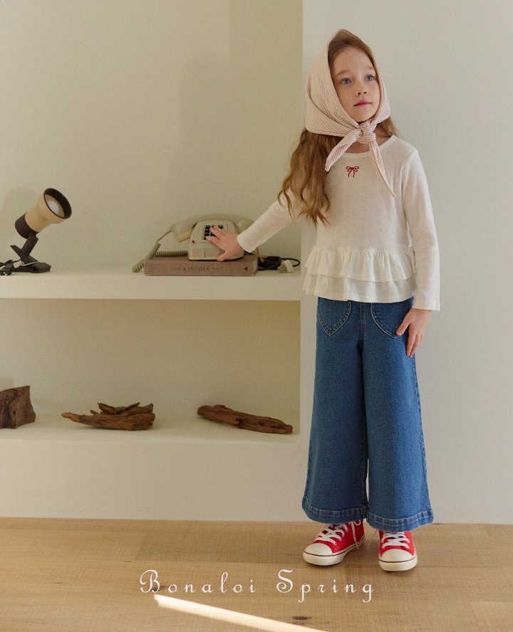 Bonaloi - Korean Children Fashion - #kidzfashiontrend - Lovely Fril Tee - 11
