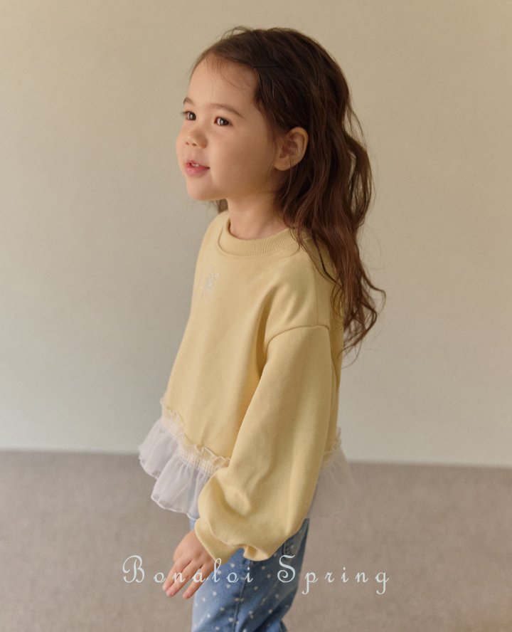 Bonaloi - Korean Children Fashion - #magicofchildhood - Mini Mesh Frill Sweatshirts - 5