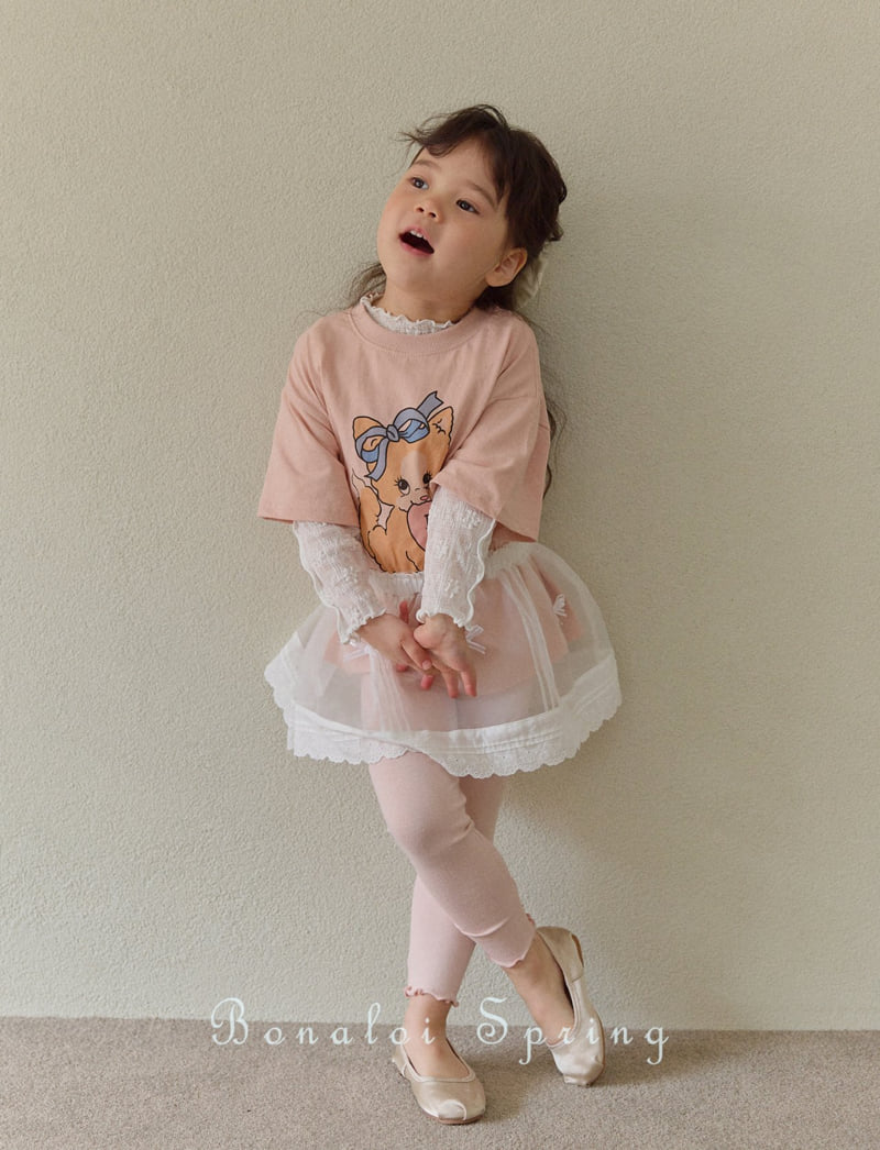 Bonaloi - Korean Children Fashion - #minifashionista - Bombom Floral Lace Interlock Tee - 11