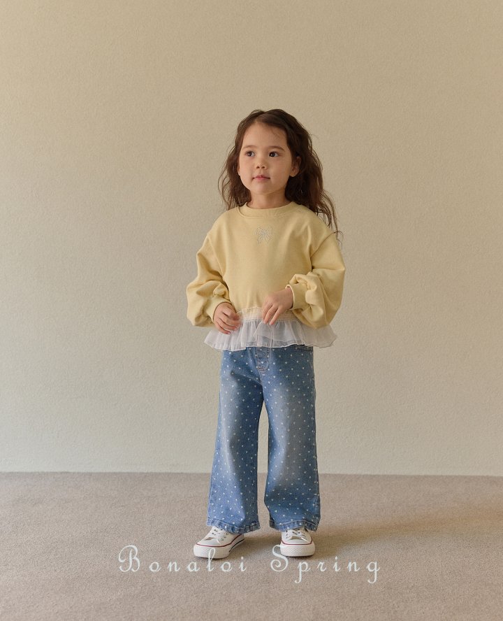 Bonaloi - Korean Children Fashion - #prettylittlegirls - Mini Mesh Frill Sweatshirts - 7