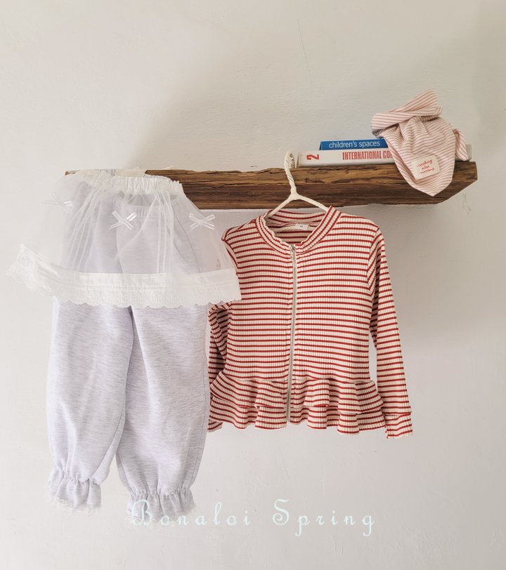 Bonaloi - Korean Children Fashion - #prettylittlegirls - Stripe Rib Jumper