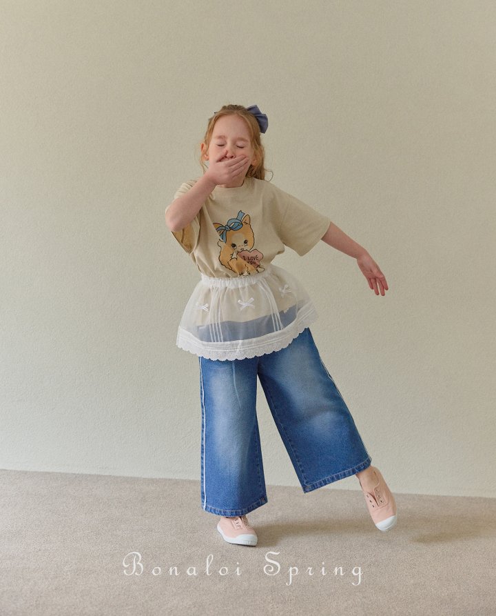 Bonaloi - Korean Children Fashion - #toddlerclothing - Cutie Meow Printed Tee - 5