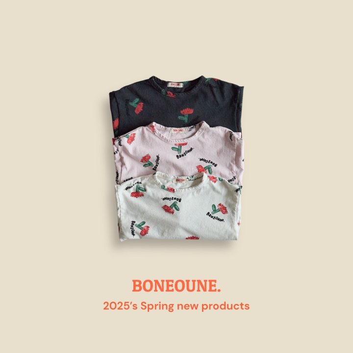 Boneoune - Korean Children Fashion - #Kfashion4kids - Sketch Flower Single Tee - 10