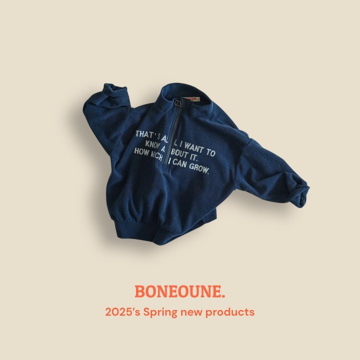 Boneoune - Korean Children Fashion - #Kfashion4kids - Grow Terry Half Zip-up Jacket - 10