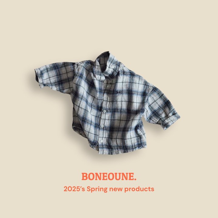 Boneoune - Korean Children Fashion - #childofig - Mark Check Shirt - 3