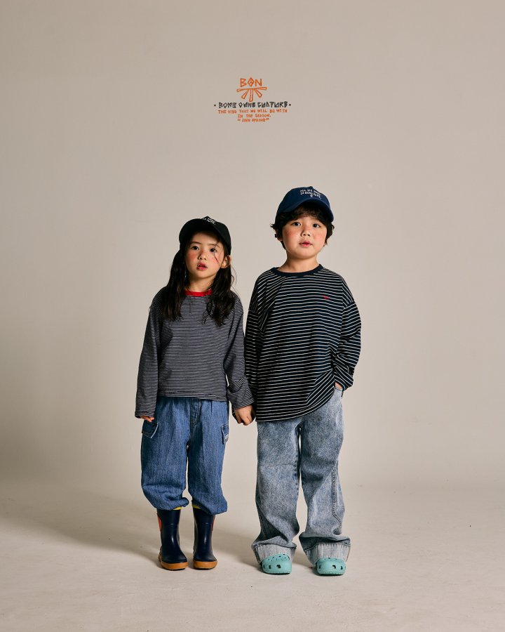 Boneoune - Korean Children Fashion - #childrensboutique - Stripe Crop Tee - 10