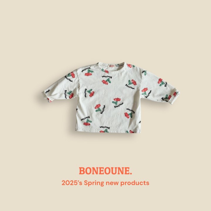 Boneoune - Korean Children Fashion - #childrensboutique - Sketch Flower Single Tee - 3
