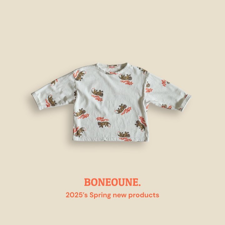 Boneoune - Korean Children Fashion - #childrensboutique - Tiger Pattern Single Tee - 10