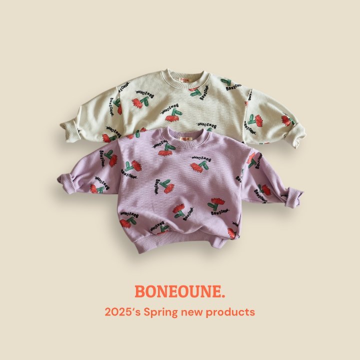 Boneoune - Korean Children Fashion - #childrensboutique - Sketch Flower Sweatshirts