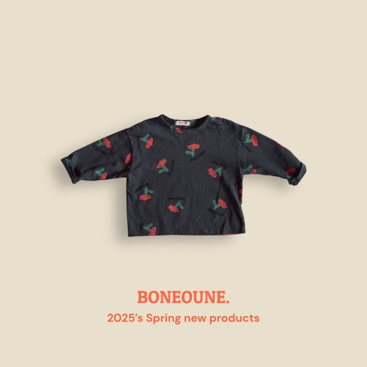 Boneoune - Korean Children Fashion - #childrensboutique - Sketch Flower Single Tee - 4