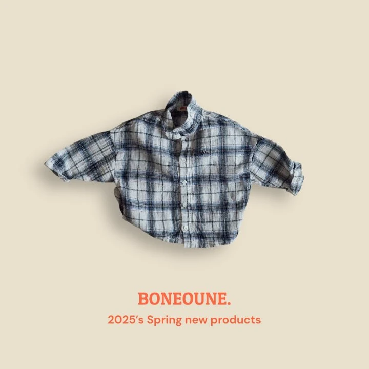 Boneoune - Korean Children Fashion - #designkidswear - Mark Check Shirt - 5