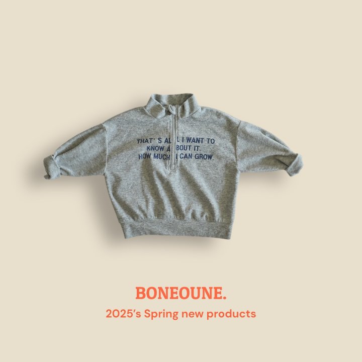 Boneoune - Korean Children Fashion - #childrensboutique - Grow Terry Half Zip-up Jacket - 4