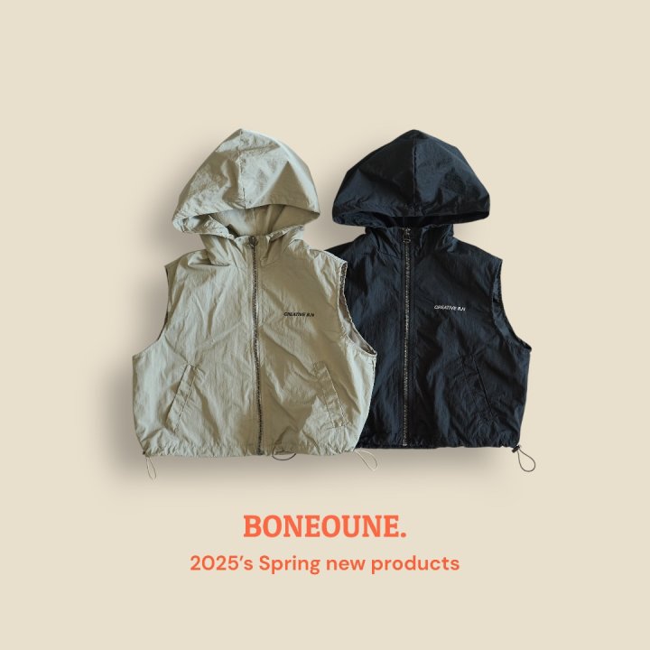 Boneoune - Korean Children Fashion - #designkidswear - Mona Hooded Zip-up Vest