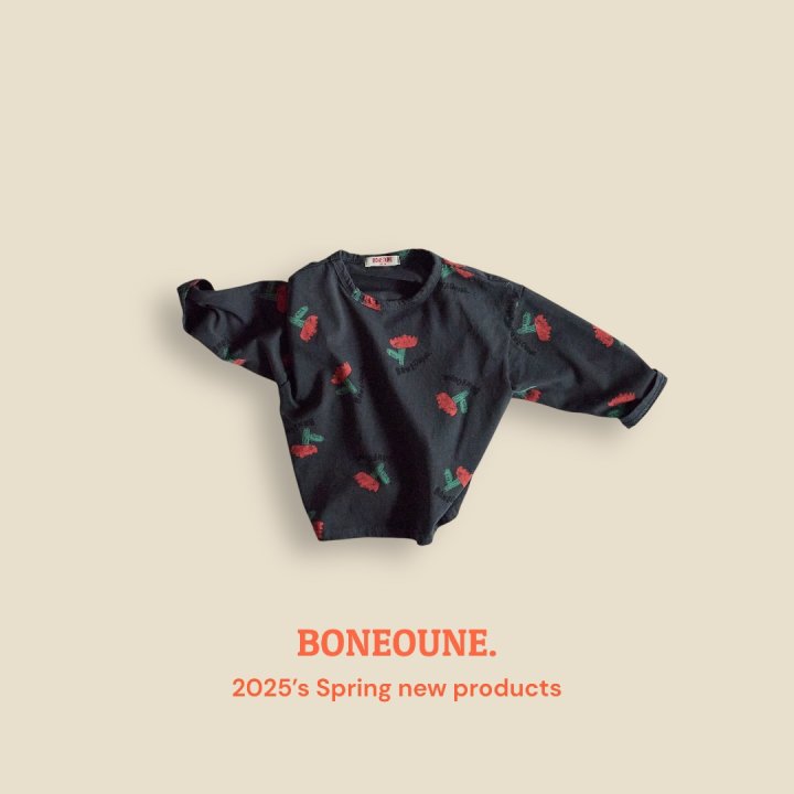 Boneoune - Korean Children Fashion - #discoveringself - Sketch Flower Single Tee - 5