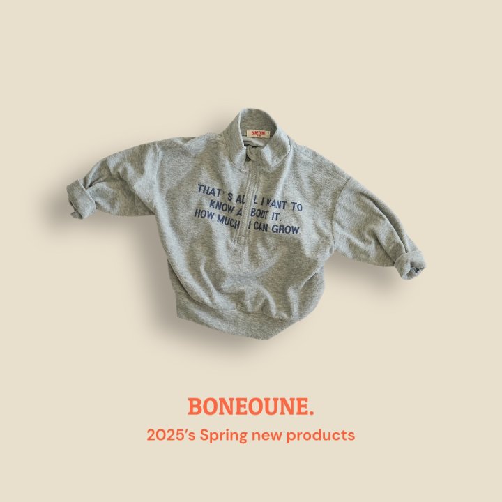 Boneoune - Korean Children Fashion - #discoveringself - Grow Terry Half Zip-up Jacket - 5