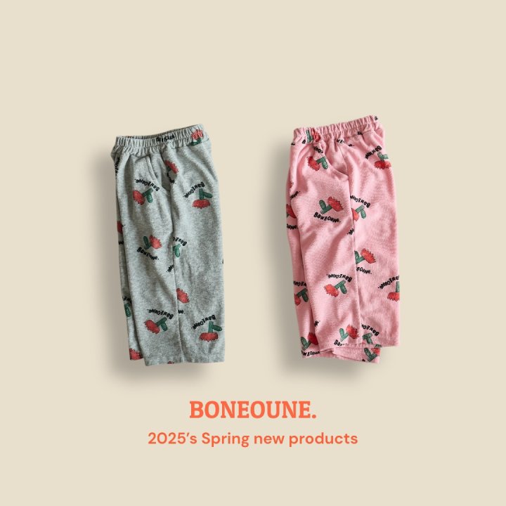 Boneoune - Korean Children Fashion - #discoveringself - Terry Flower Wide Pants