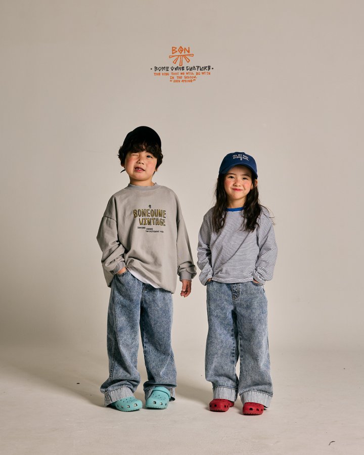 Boneoune - Korean Children Fashion - #fashionkids - Stone Denim Pants - 12