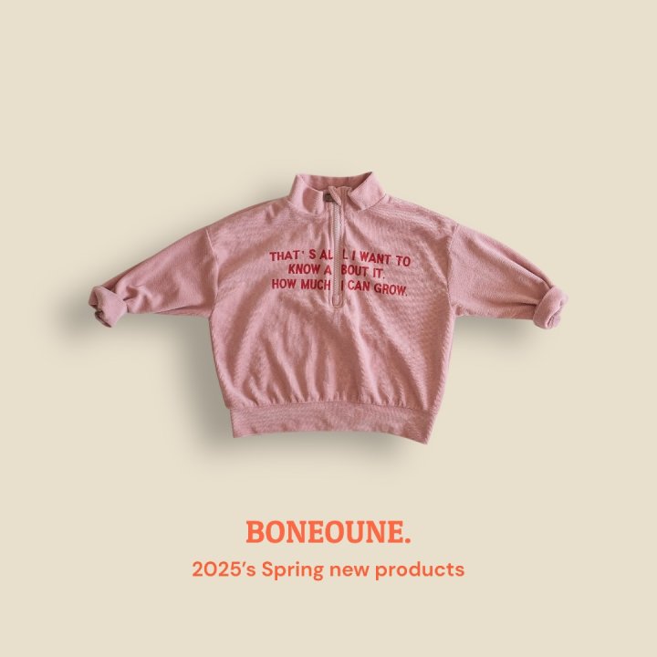 Boneoune - Korean Children Fashion - #fashionkids - Grow Terry Half Zip-up Jacket - 6