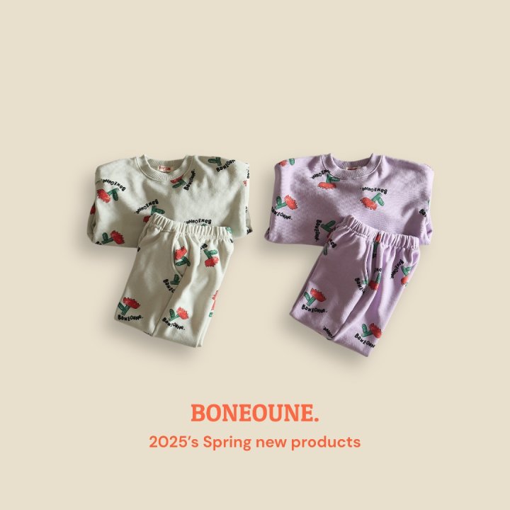 Boneoune - Korean Children Fashion - #discoveringself - Sketch Flower Sweatshirts - 4