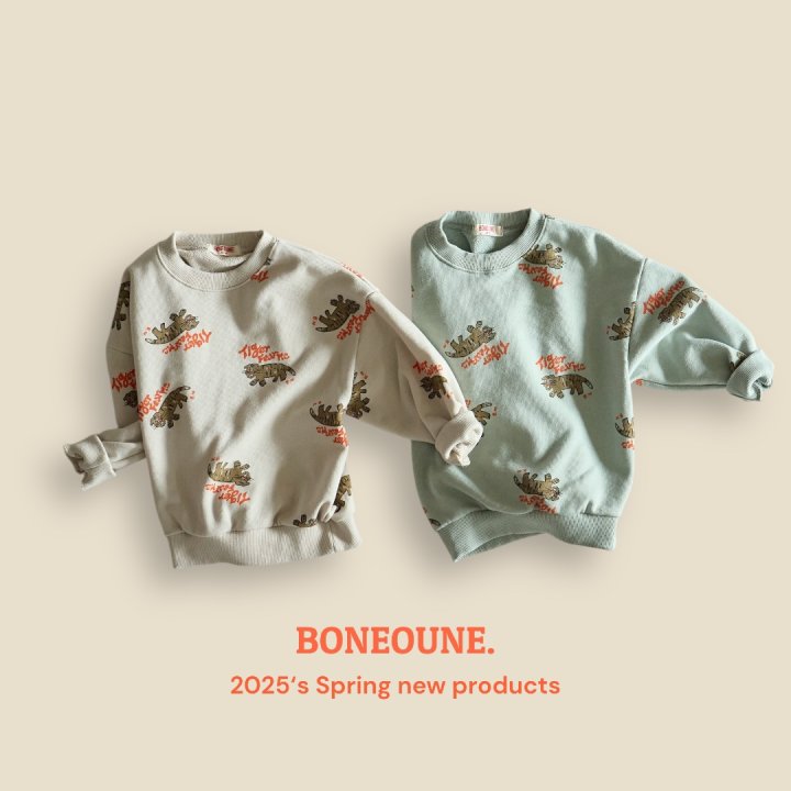 Boneoune - Korean Children Fashion - #fashionkids - Tiger Pattern Sweatshirt