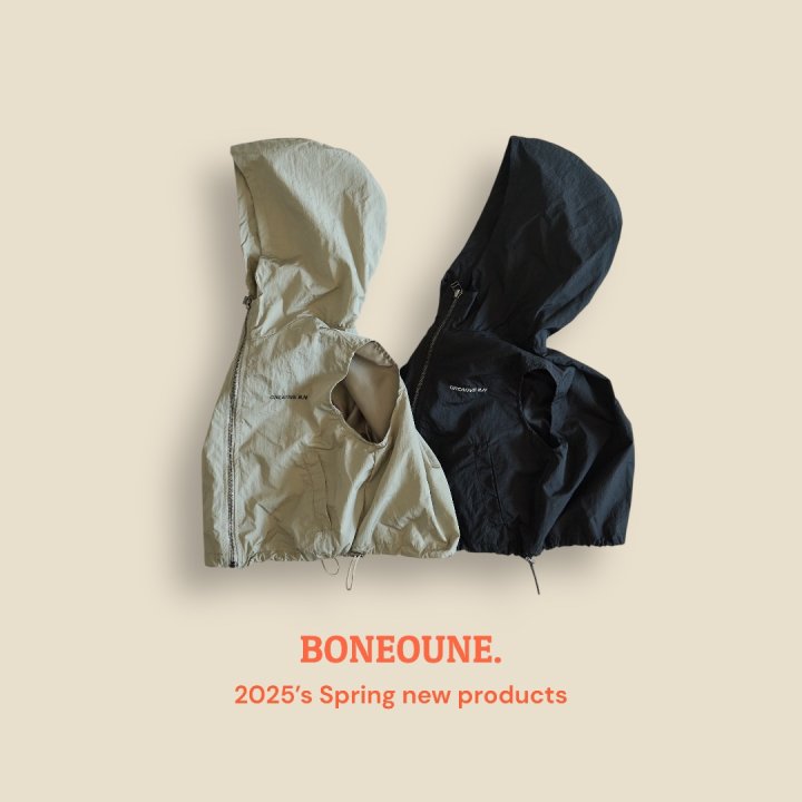 Boneoune - Korean Children Fashion - #fashionkids - Mona Hooded Zip-up Vest - 3