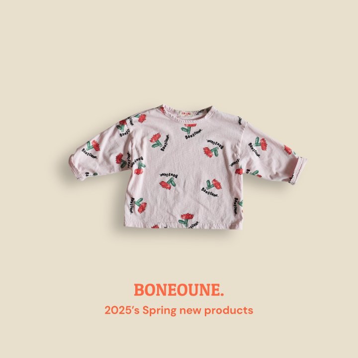 Boneoune - Korean Children Fashion - #kidsshorts - Sketch Flower Single Tee - 7