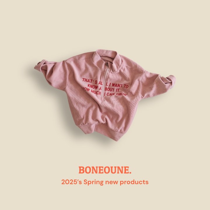 Boneoune - Korean Children Fashion - #kidsshorts - Grow Terry Half Zip-up Jacket - 7