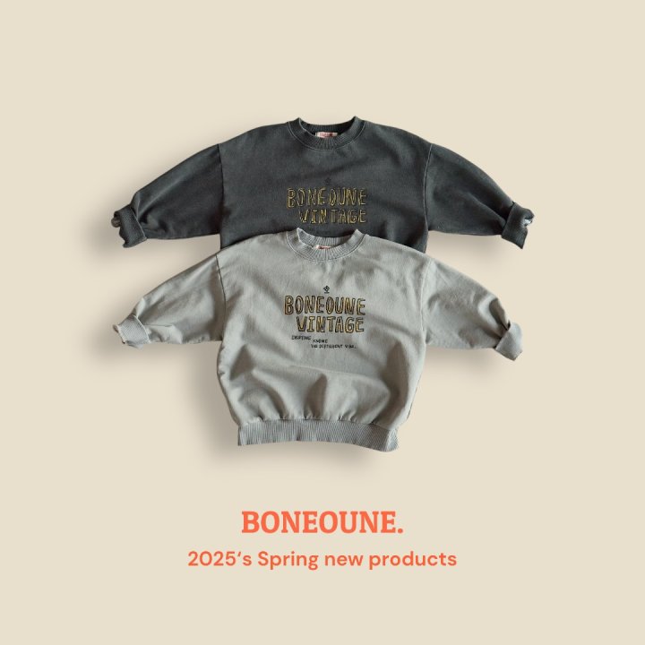 Boneoune - Korean Children Fashion - #kidsshorts - Vintage Pigment Sweatshirts - 3