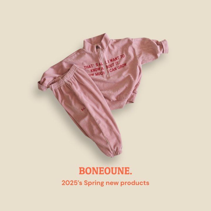 Boneoune - Korean Children Fashion - #kidsstore - Grow Terry Half Zip-up Jacket - 8