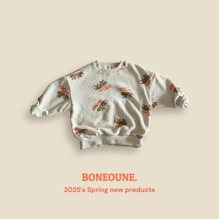 Boneoune - Korean Children Fashion - #kidsstore - Tiger Pattern Sweatshirt - 3