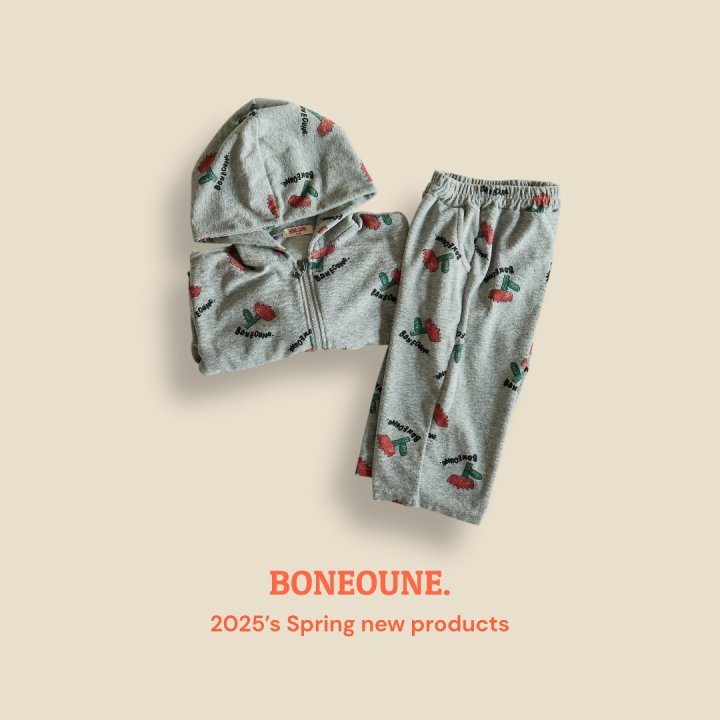 Boneoune - Korean Children Fashion - #kidsstore - Terry Flower Hooded Zip-up Jacket - 6