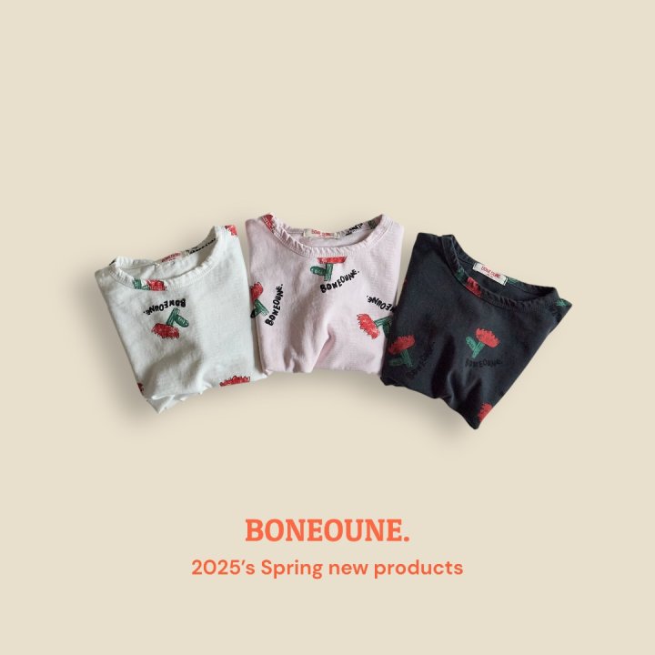 Boneoune - Korean Children Fashion - #kidzfashiontrend - Sketch Flower Single Tee - 9