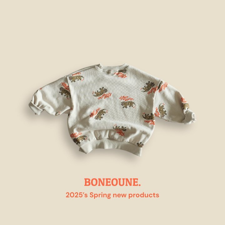 Boneoune - Korean Children Fashion - #kidsstore - Tiger Pattern Sweatshirt - 4