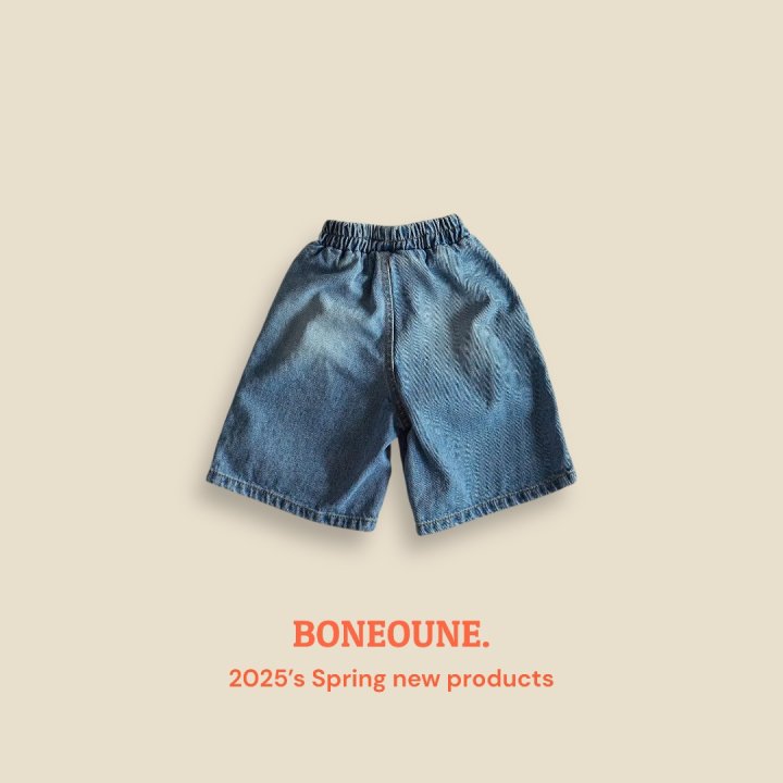 Boneoune - Korean Children Fashion - #kidsstore - Bermuda Denim Pants - 4