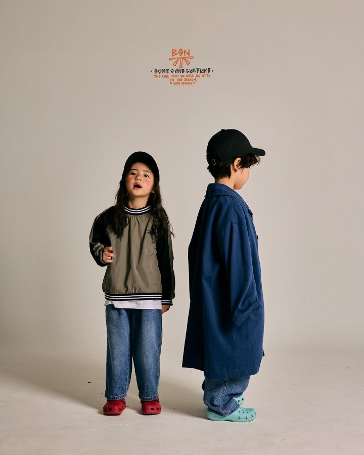Boneoune - Korean Children Fashion - #littlefashionista - Bander Nylon Sweatshirts - 7