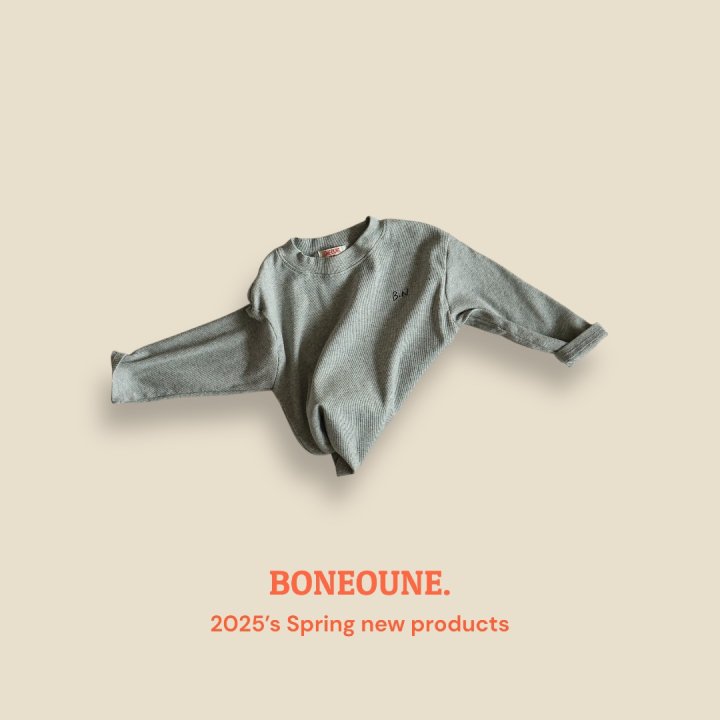 Boneoune - Korean Children Fashion - #littlefashionista - Milk Ribbed Tee - 6