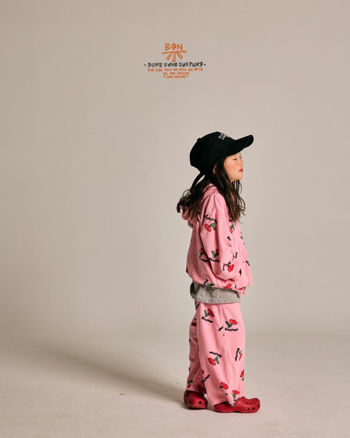 Boneoune - Korean Children Fashion - #littlefashionista - Terry Flower Wide Pants - 7
