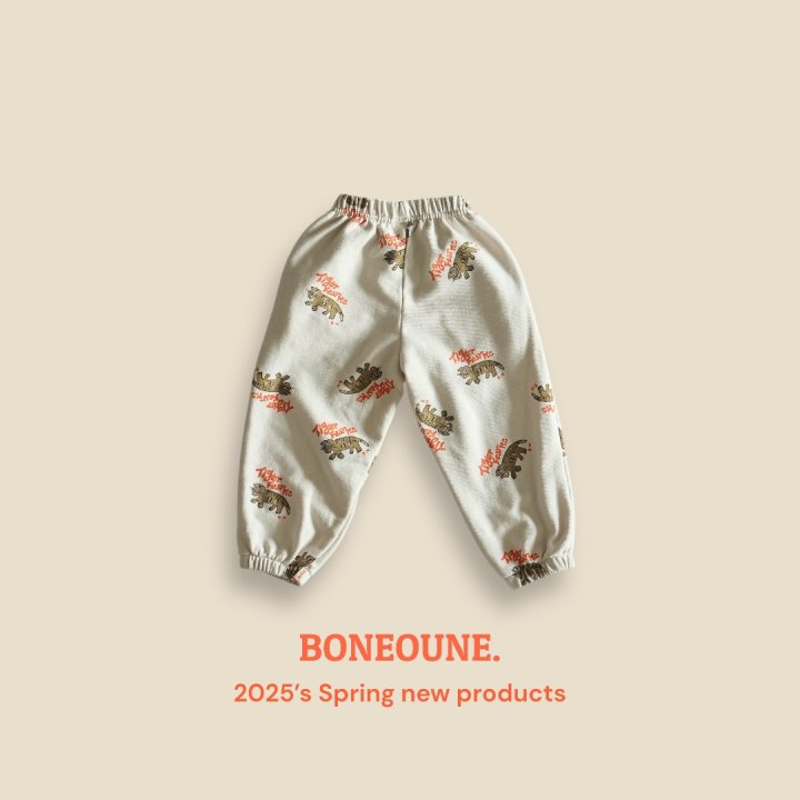 Boneoune - Korean Children Fashion - #littlefashionista - Tiger Pattern Jogger Pants - 4