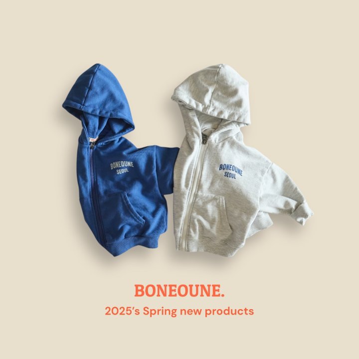 Boneoune - Korean Children Fashion - #minifashionista - Bone Seoul Hooded Zip-up Jacket