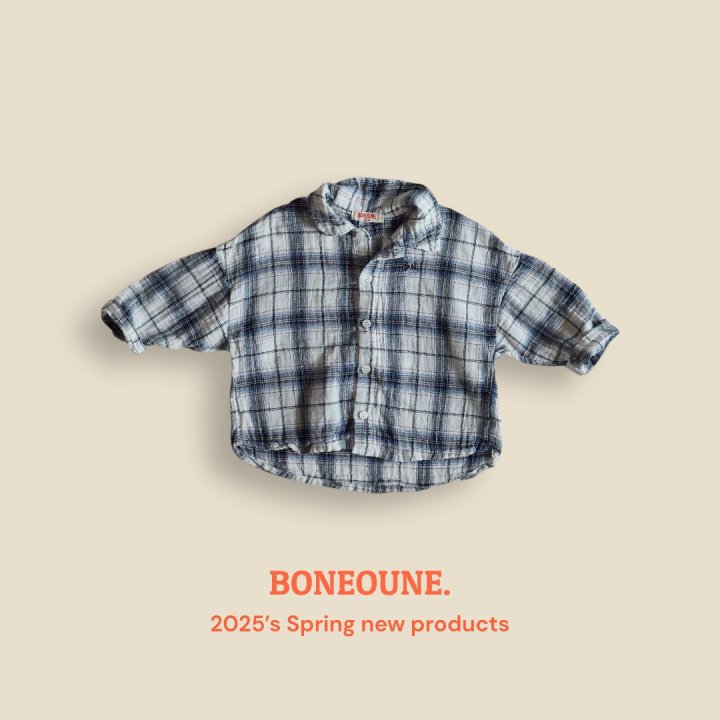 Boneoune - Korean Children Fashion - #prettylittlegirls - Mark Check Shirt