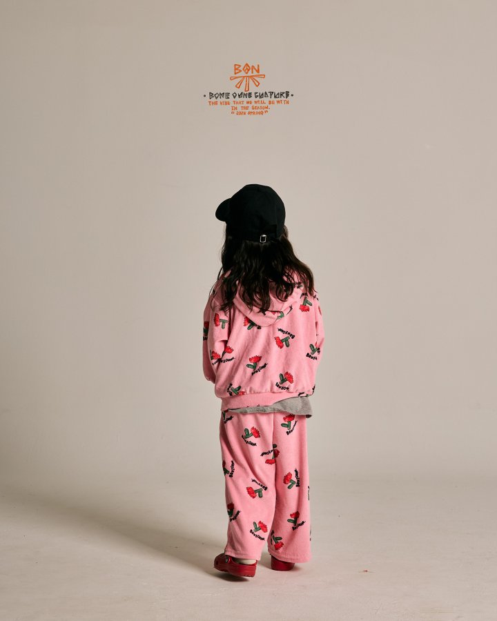 Boneoune - Korean Children Fashion - #prettylittlegirls - Terry Flower Wide Pants - 10