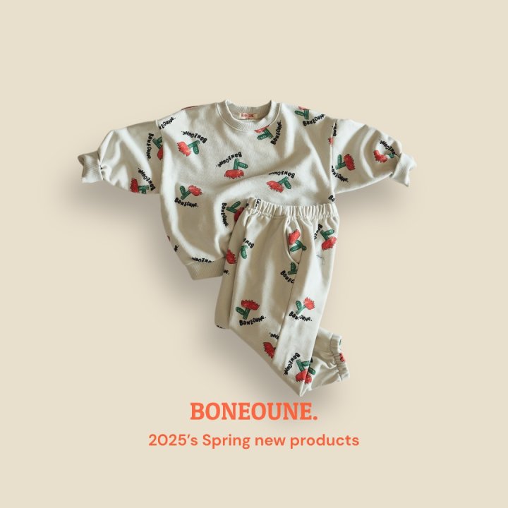 Boneoune - Korean Children Fashion - #prettylittlegirls - Sketch Flower Jogger Pants - 4