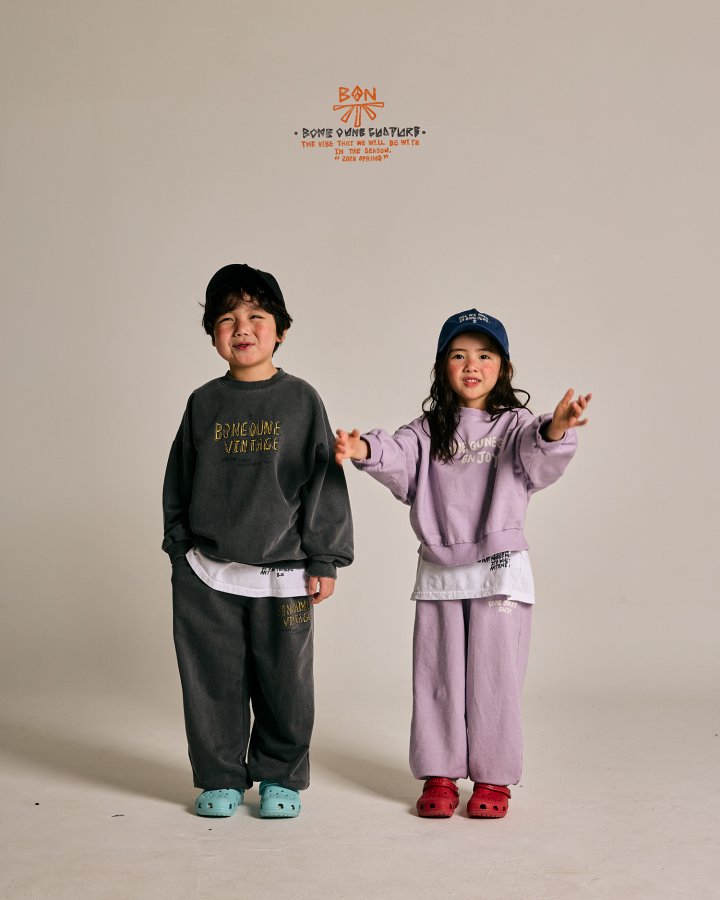 Boneoune - Korean Children Fashion - #todddlerfashion - Vintage Pigment Sweatshirts - 11