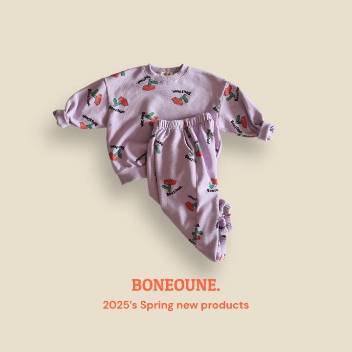 Boneoune - Korean Children Fashion - #toddlerclothing - Sketch Flower Jogger Pants - 5