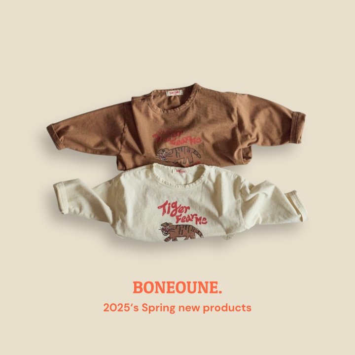 Boneoune - Korean Children Fashion - #toddlerclothing - Tiger Single Tee