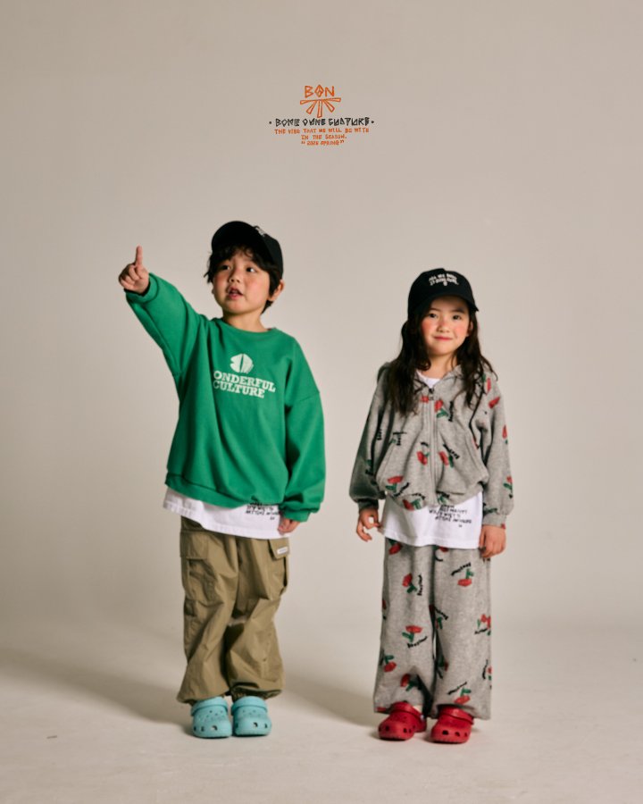 Boneoune - Korean Children Fashion - #toddlerclothing - Terry Flower Wide Pants - 12